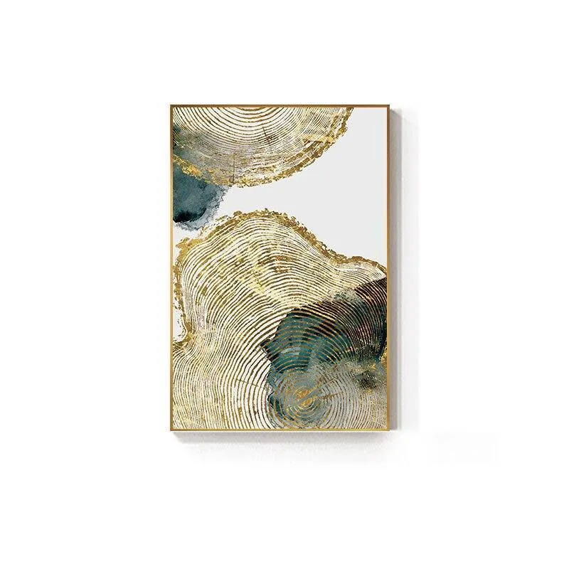 Golden Leaf Vein Abstract Wall Art (50x70cm)