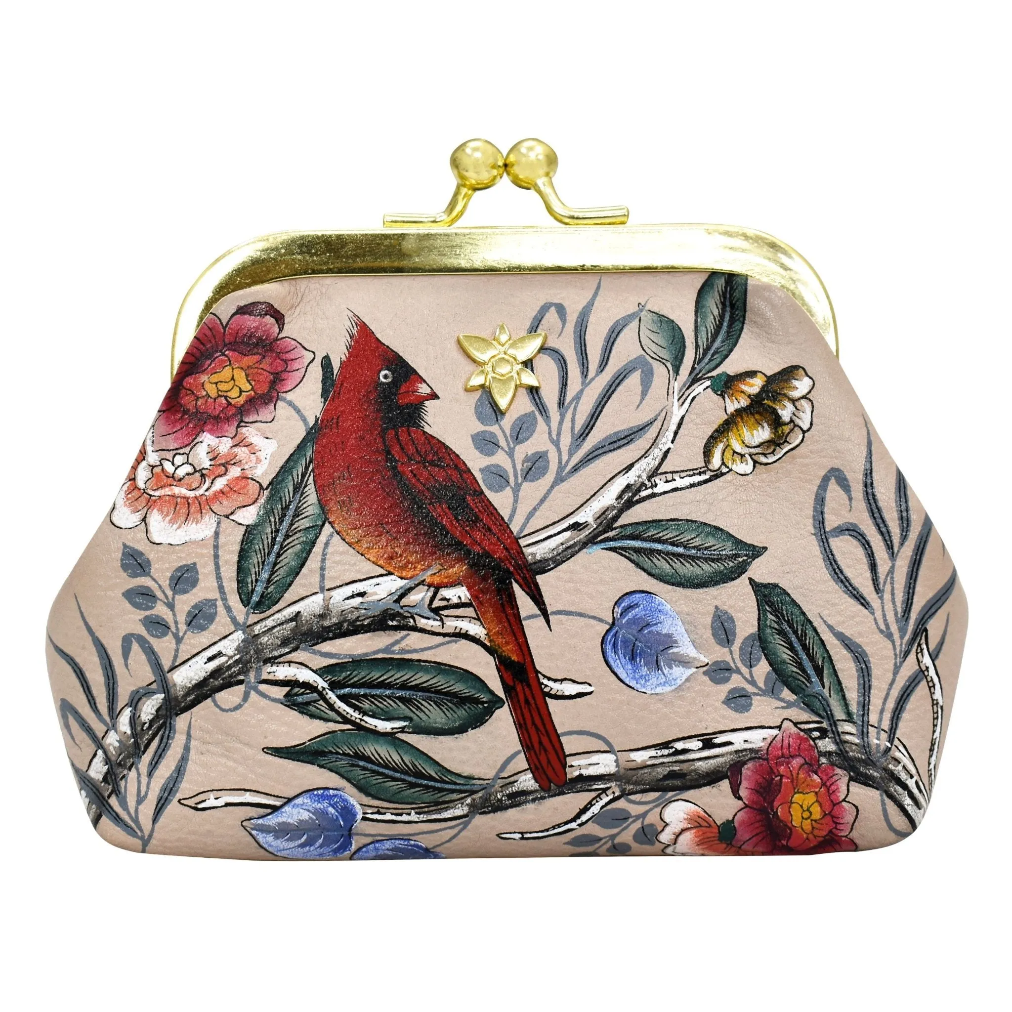 Hand-Painted Leather Coin Purse