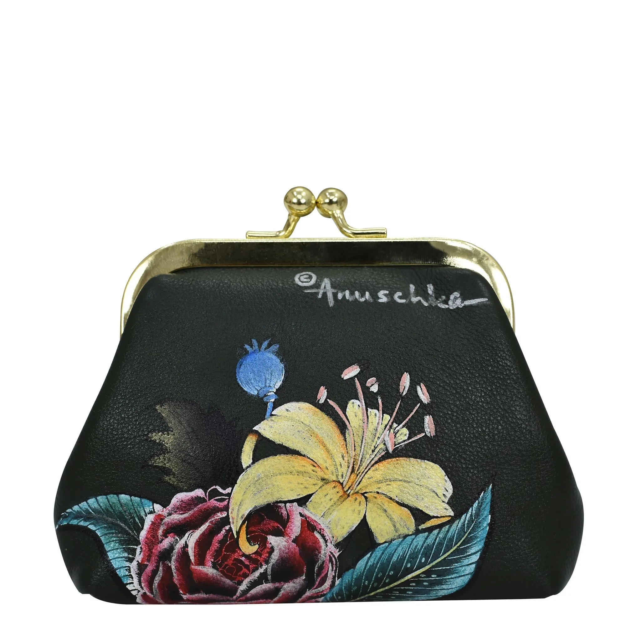 Hand-Painted Leather Coin Purse