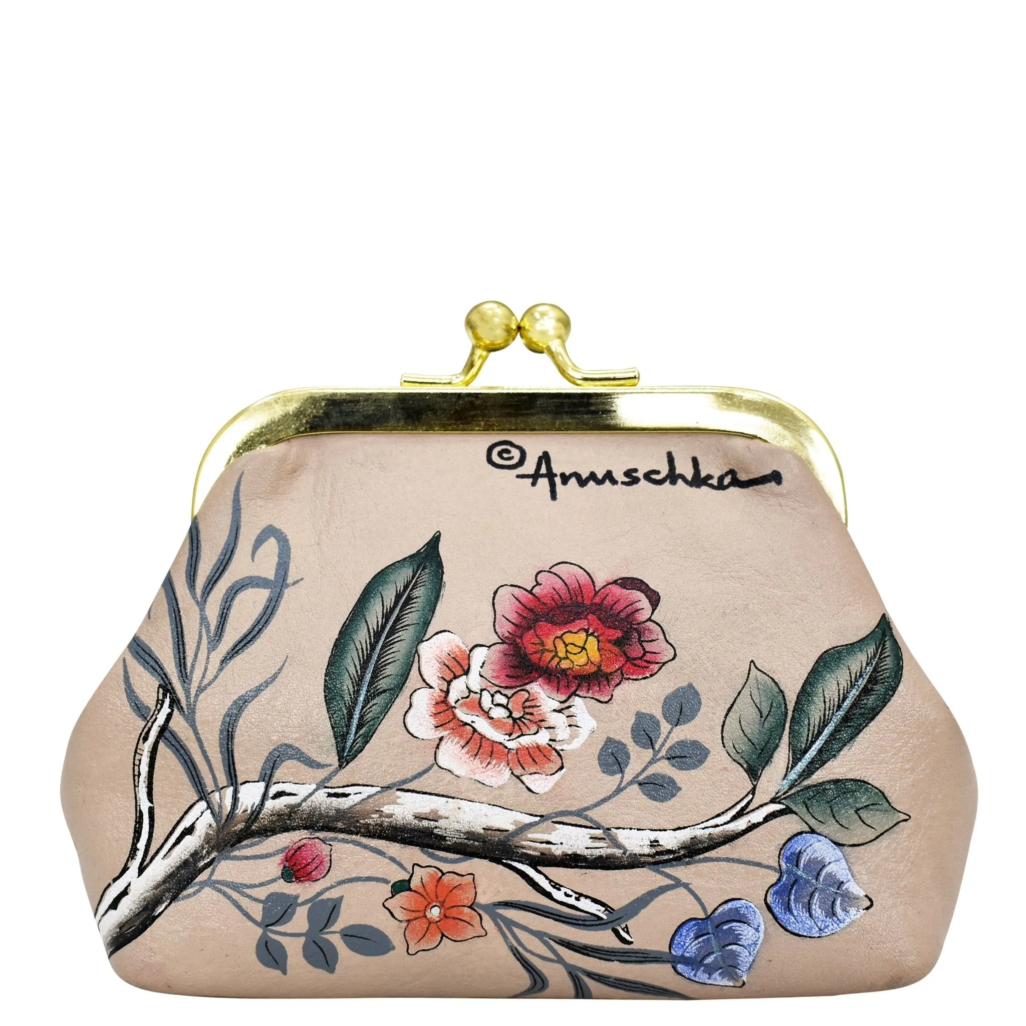 Hand-Painted Leather Coin Purse