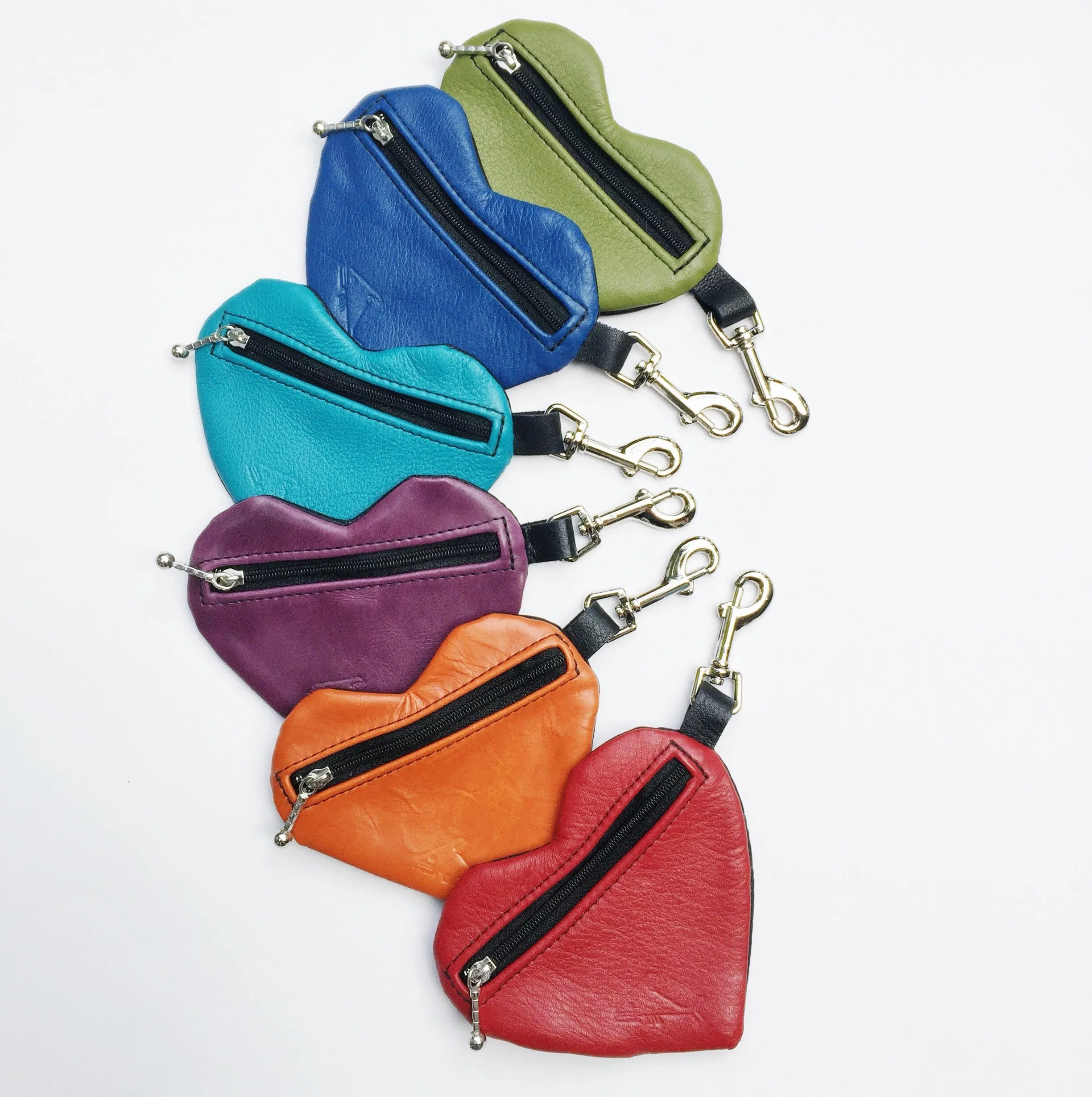 Heart Change Purse - Cute Colourful Leather Coin Pouch