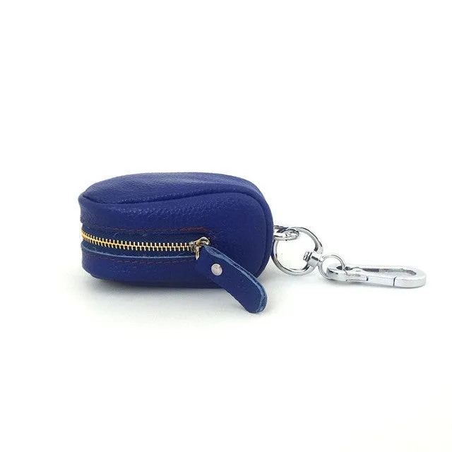 Key Holder Genuine Cow Leather Key Case Zipped Key Pouch Keychain Auto Car Key Cases Bag High Quality