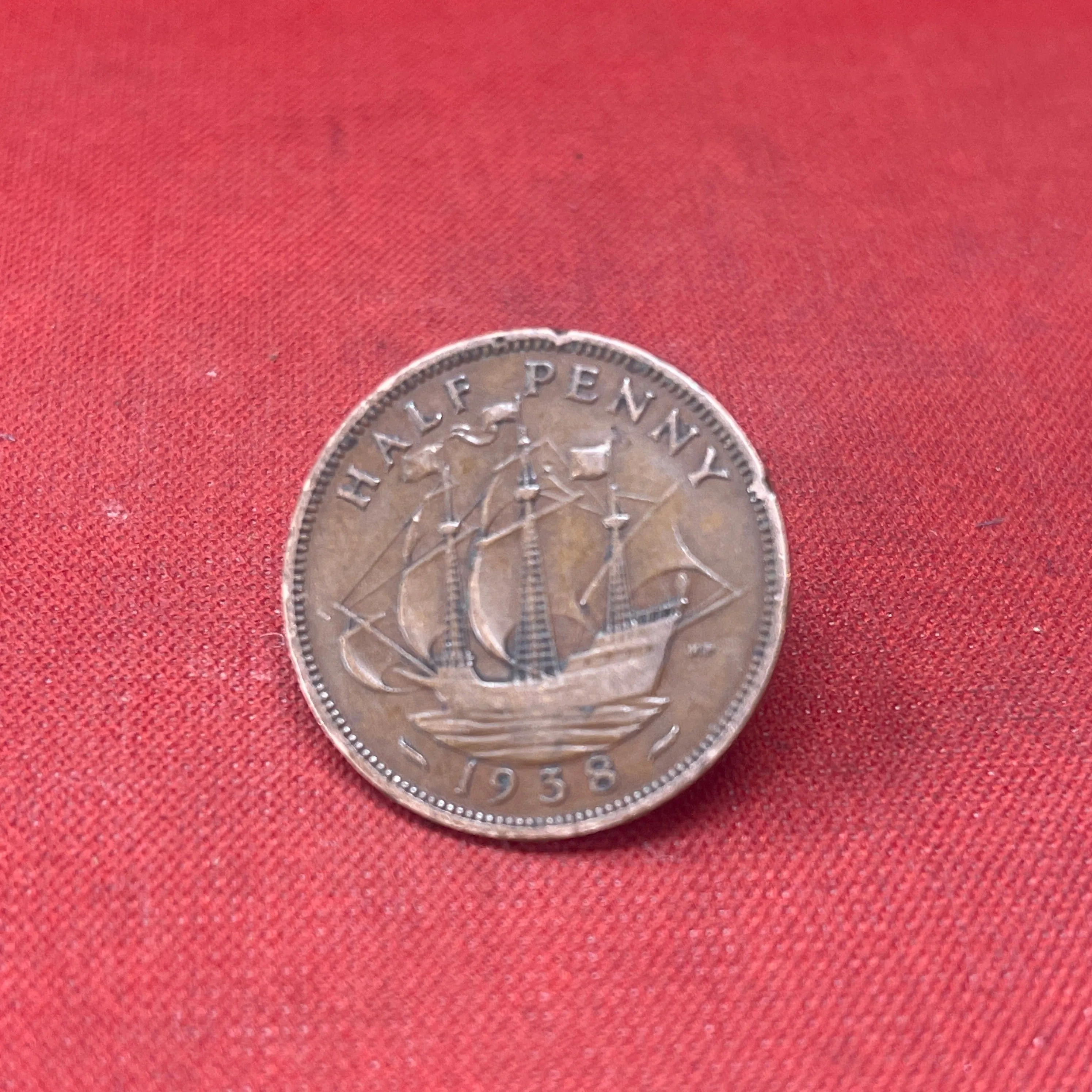 King George VI 1938 Half Penny