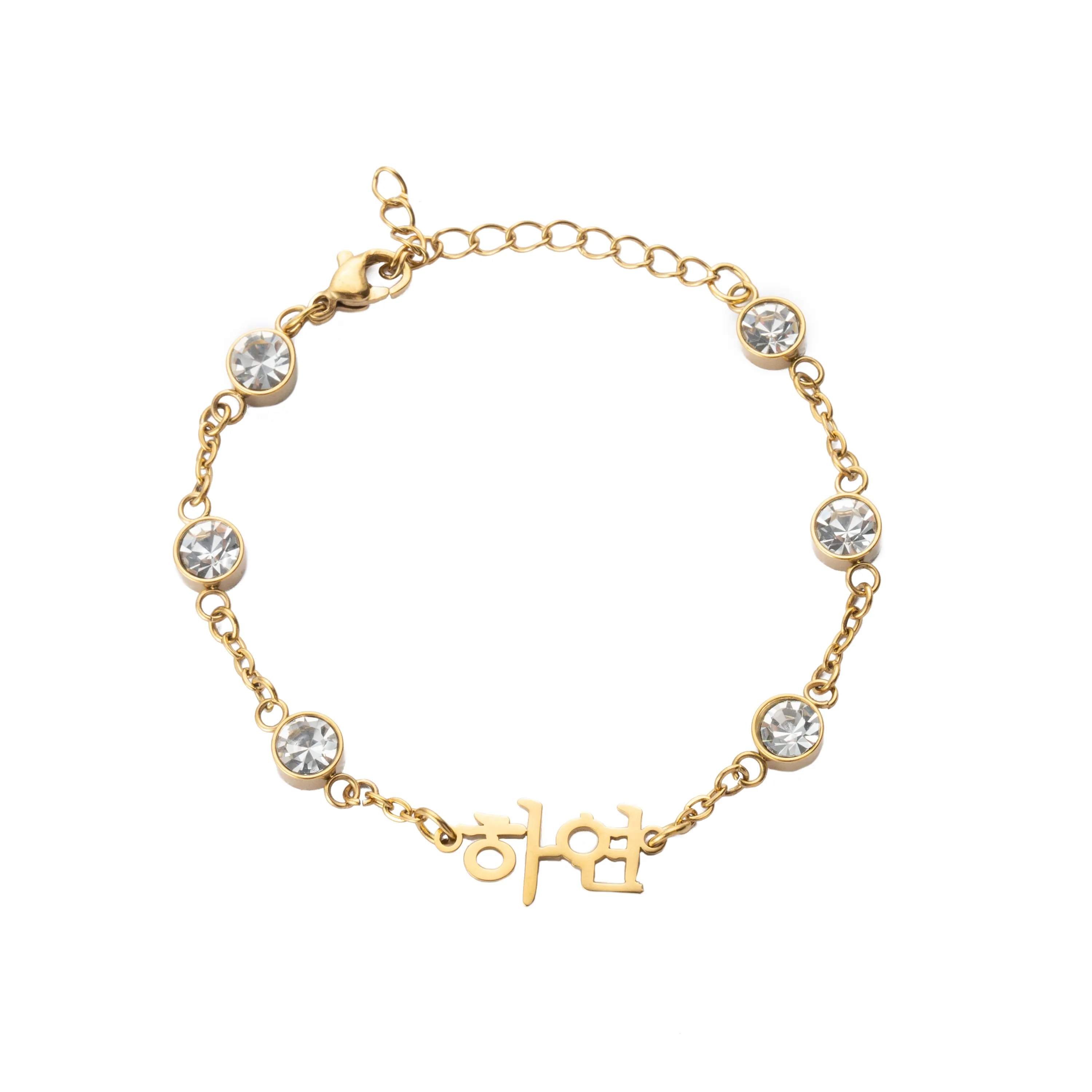 Korean Personalized Bracelet with Crystal