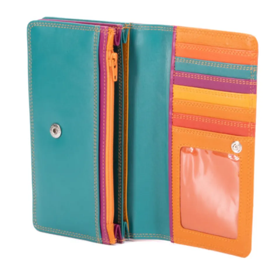 Large Leather Multicoloured Compartment Purse (3 Colours)