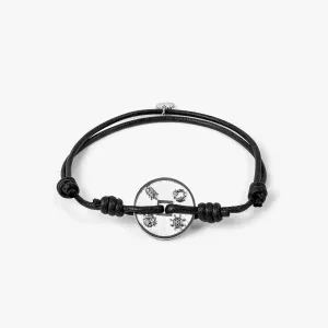 Lhasa Auspicious Coin Cord Bracelet In Black