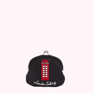 LONDON CALLING BLACK SATIN PURSE