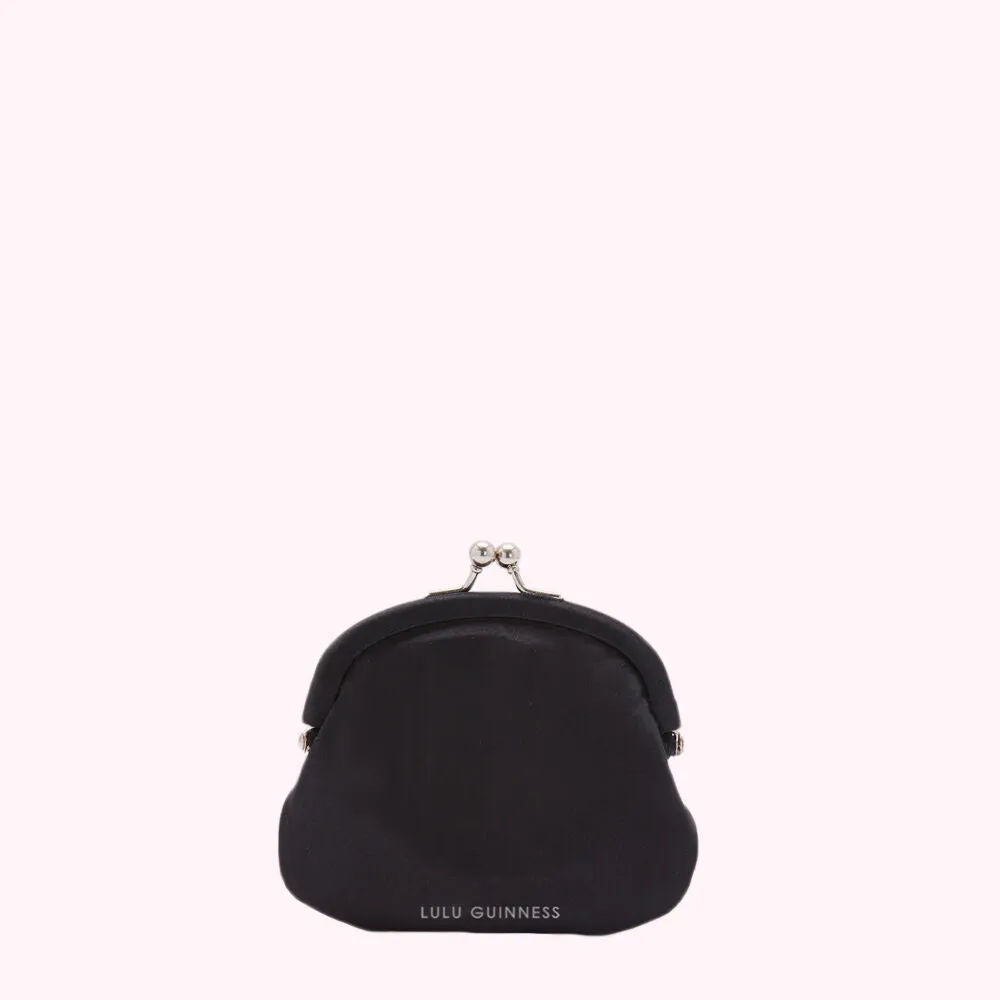 LONDON CALLING BLACK SATIN PURSE