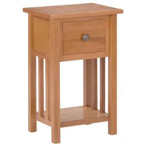 Magazine Table with Drawer 35x27x55 cm Solid Oak Wood