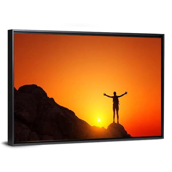 Man Celebrating Success Canvas Wall Art