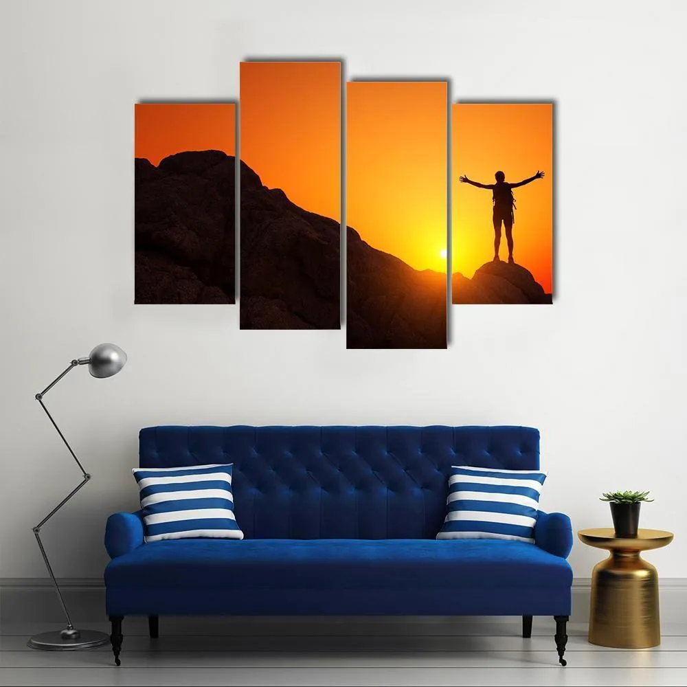 Man Celebrating Success Canvas Wall Art