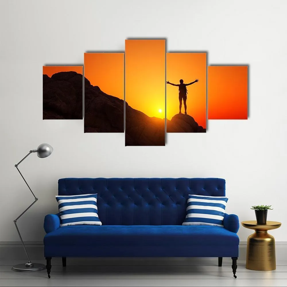 Man Celebrating Success Canvas Wall Art