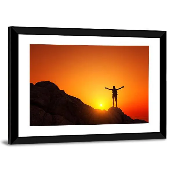 Man Celebrating Success Canvas Wall Art