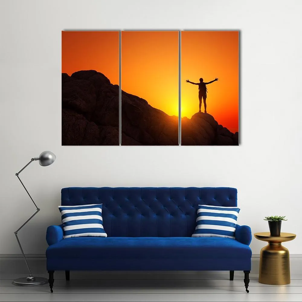 Man Celebrating Success Canvas Wall Art