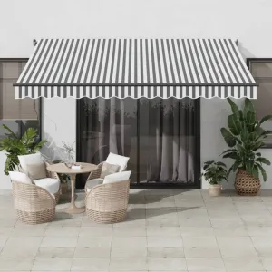 Manual Retractable Awning Anthracite and White 400x350 cm