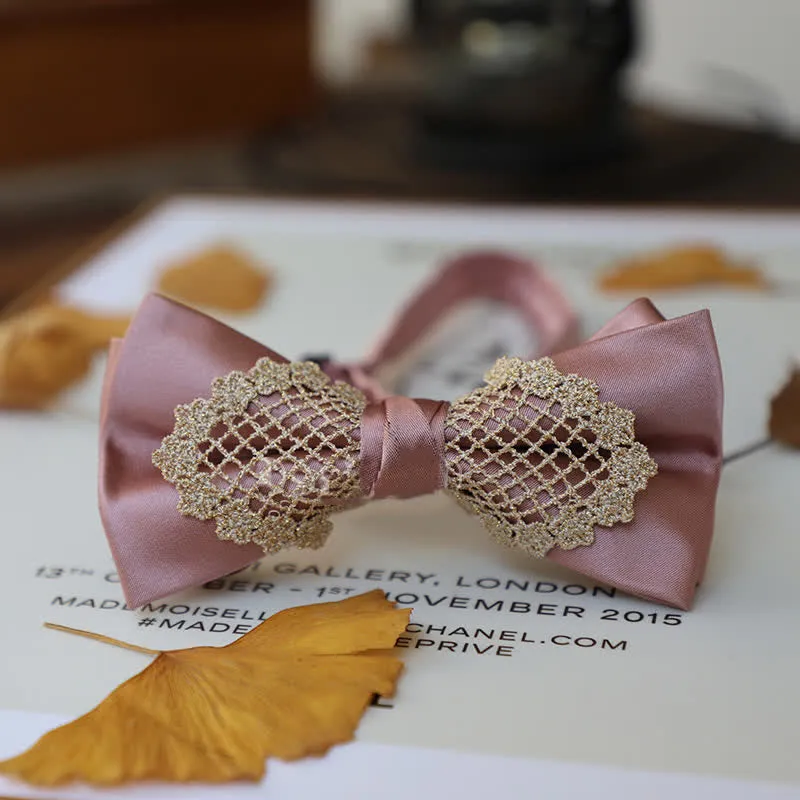 Men's Elegant Flower Lace Bow Tie