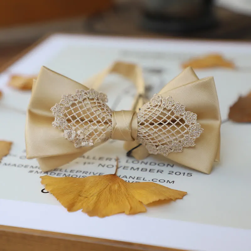 Men's Elegant Flower Lace Bow Tie