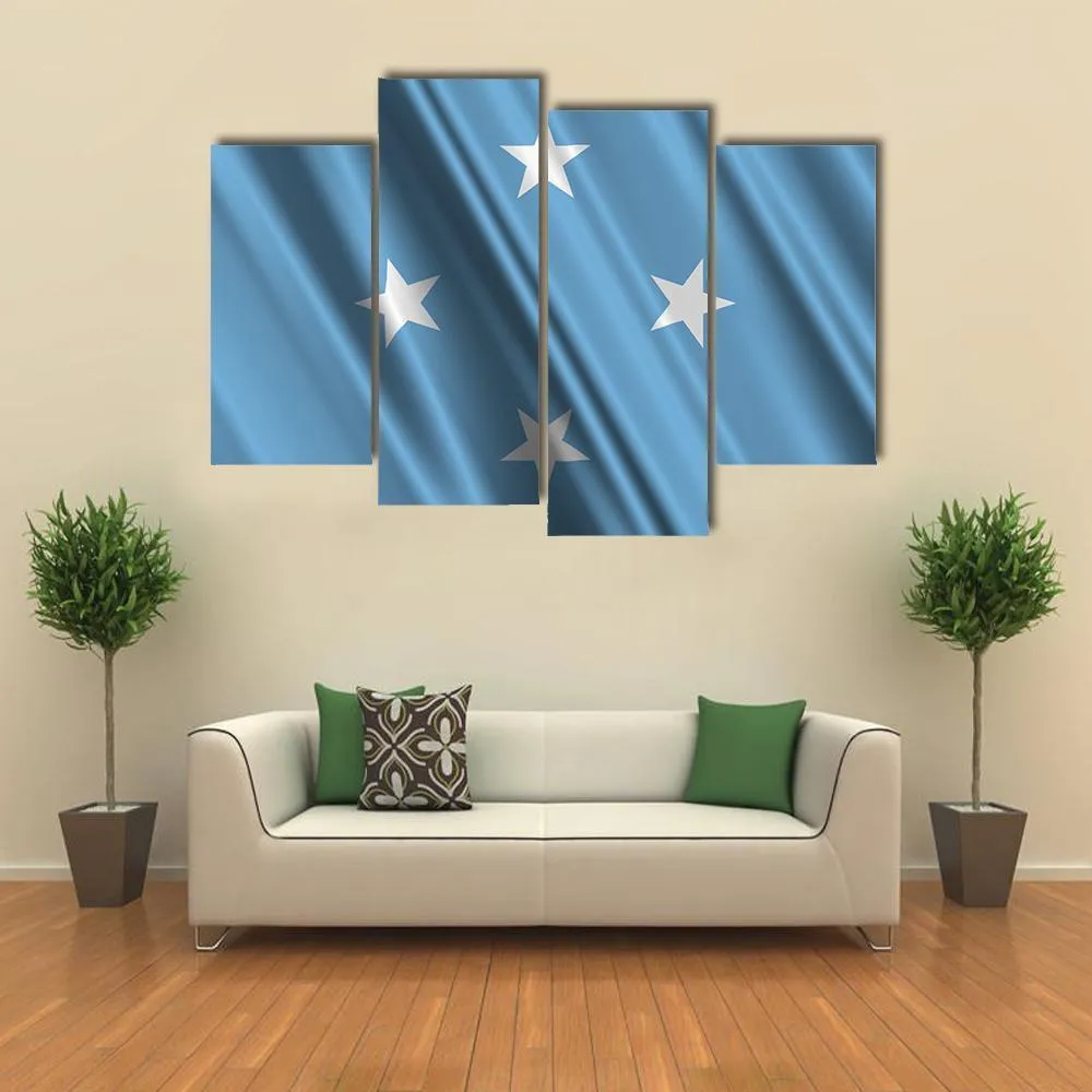 Micronesia Flag Canvas Wall Art