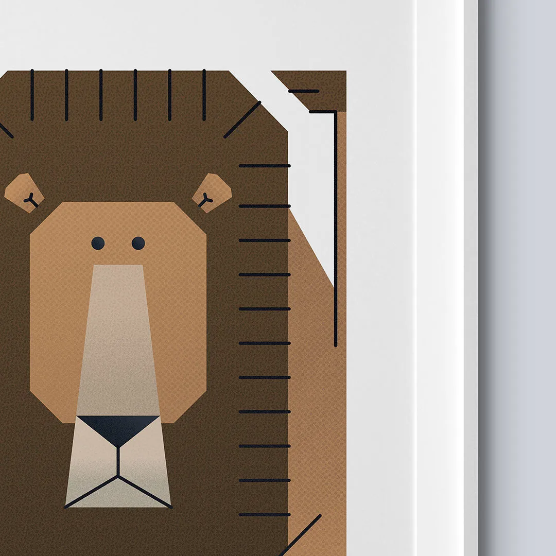 Minimal Lion Safari Nursery Print