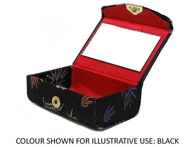 MUSTARD YELLOW CHINESE DESIGN SILK EFFECT COIN HOLDER / LIPSTICK CASE