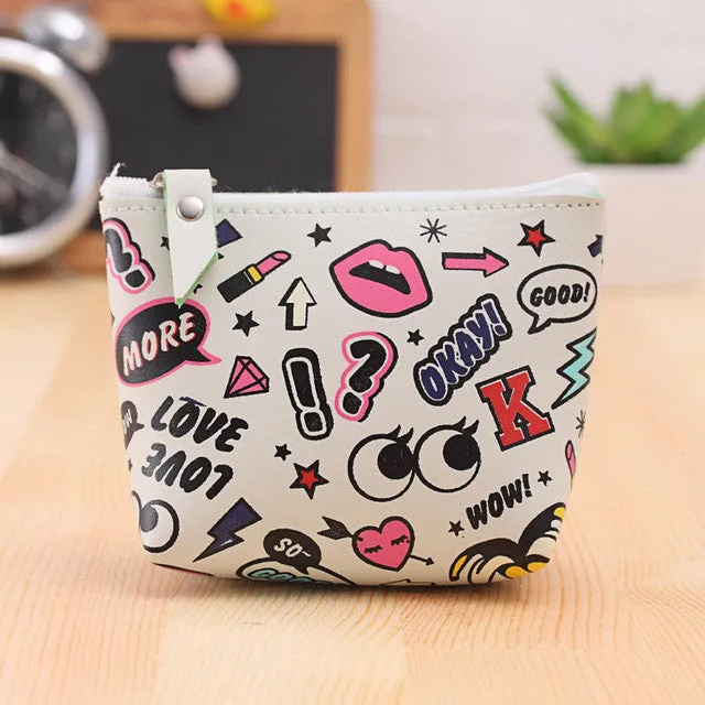 New Fashion Women Coin Purse Wallet Creative Design Coin Packet Money Bag Ladies Clutch PU Leather Zipper Keys Wallet