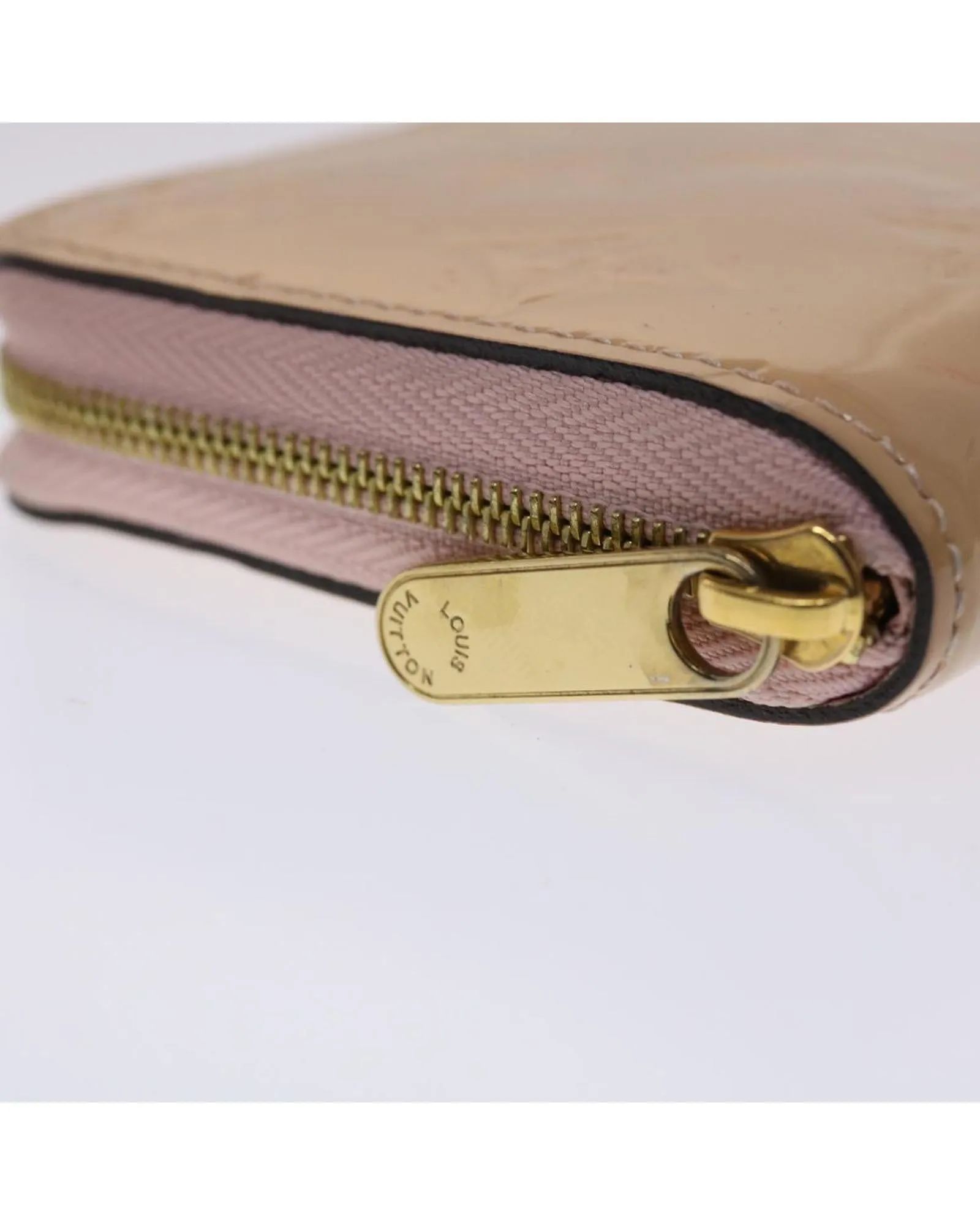 Patent Leather Coin Purse with Monogram Design