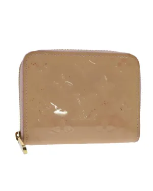 Patent Leather Coin Purse with Monogram Design