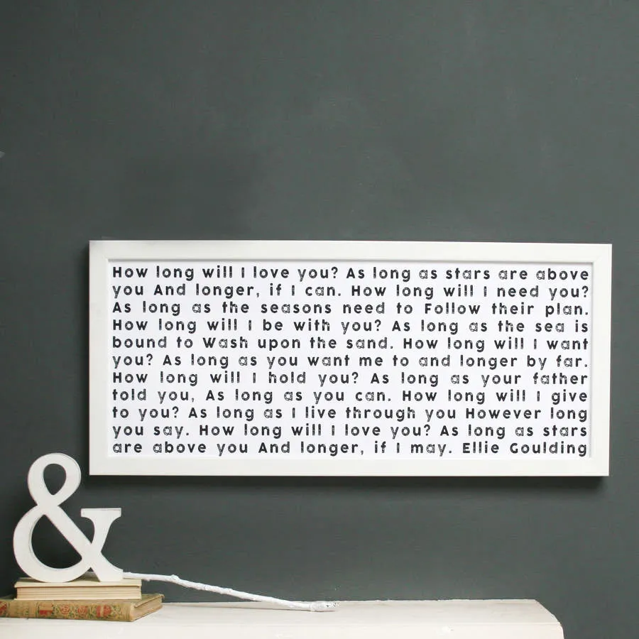 Personalised Favourite Song Print