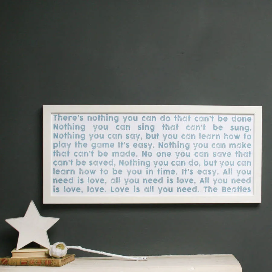 Personalised Favourite Song Print