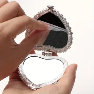 Portable Heart Design Compact Mirror for Travel  Outdoor Use