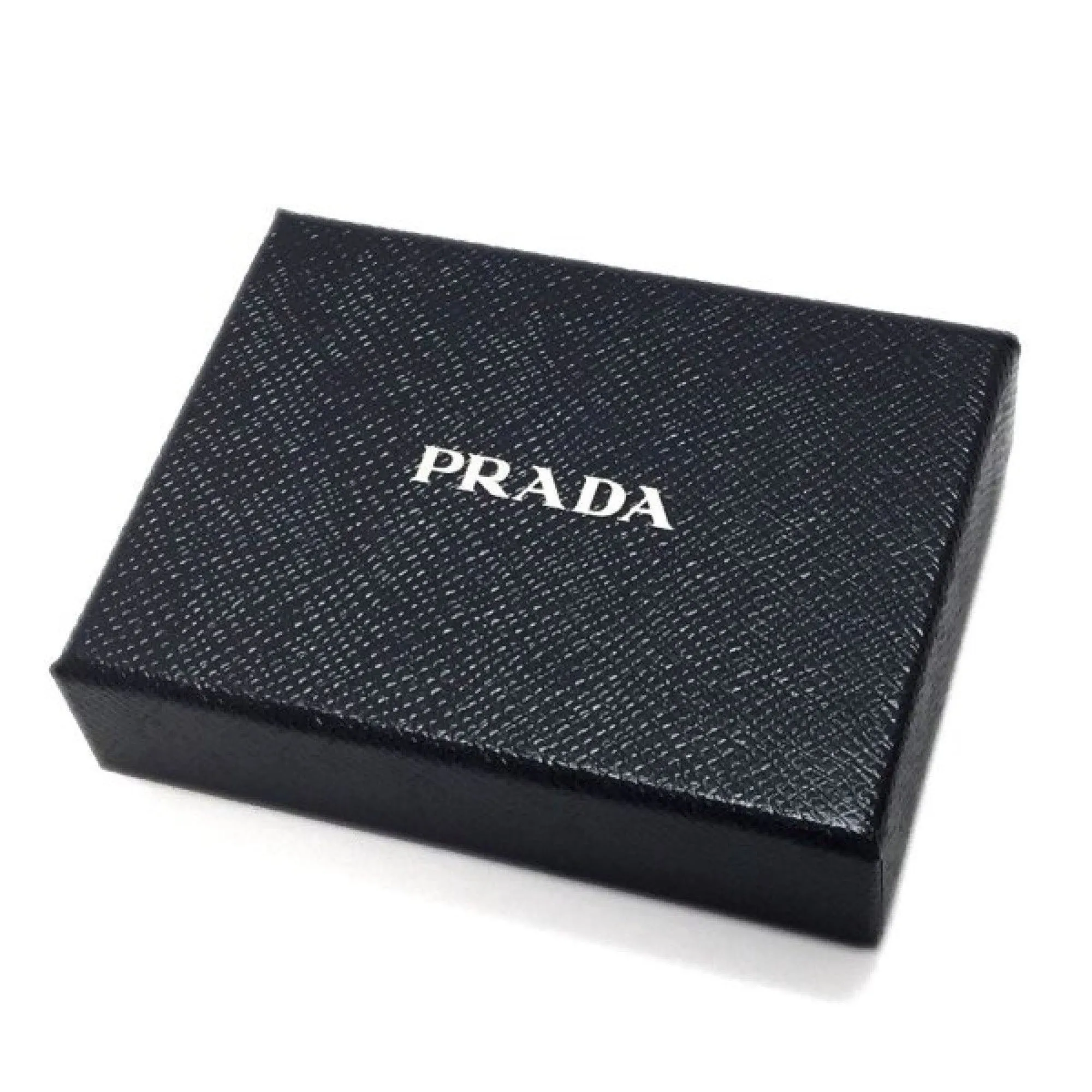 Prada Mens Saffiano Flap Card Holder Wallet Baltico Blue