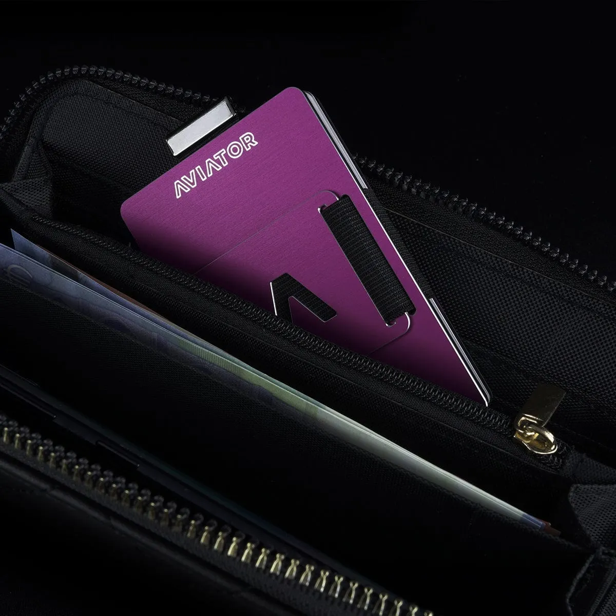 Purple Berry Aluminum Slim Wallet