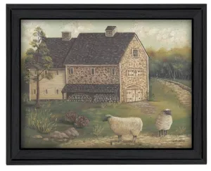 "Stone Barn" By Pam Britton, Printed Wall Art, Ready To Hang 19x15