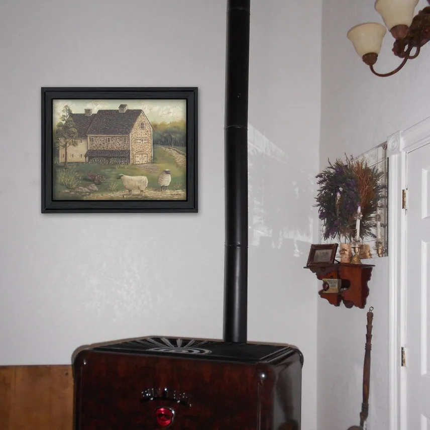 "Stone Barn" By Pam Britton, Printed Wall Art, Ready To Hang 19x15