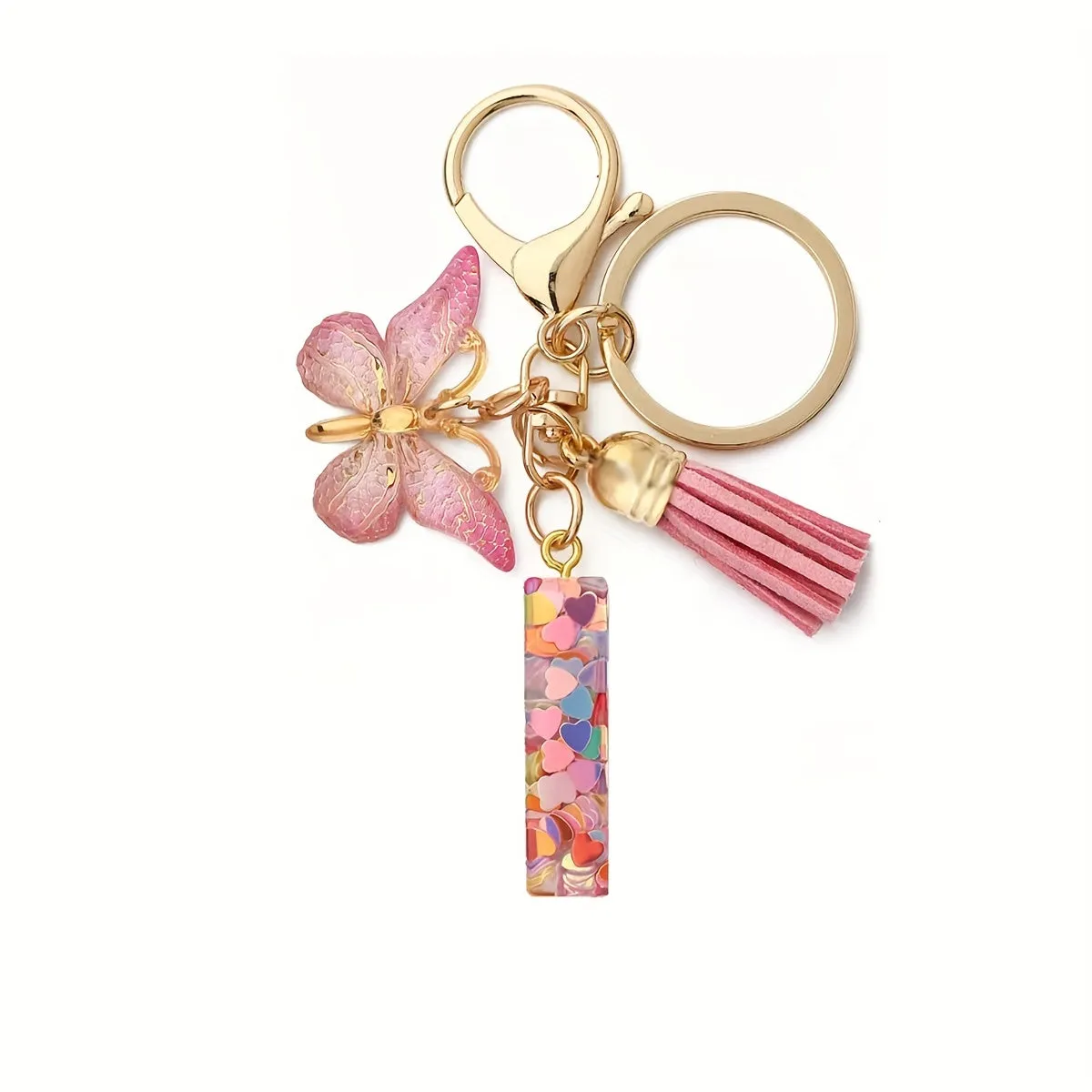 Resin Initial Letter Keychain for Purse and Backpack