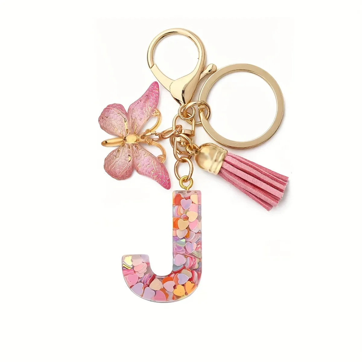 Resin Initial Letter Keychain for Purse and Backpack