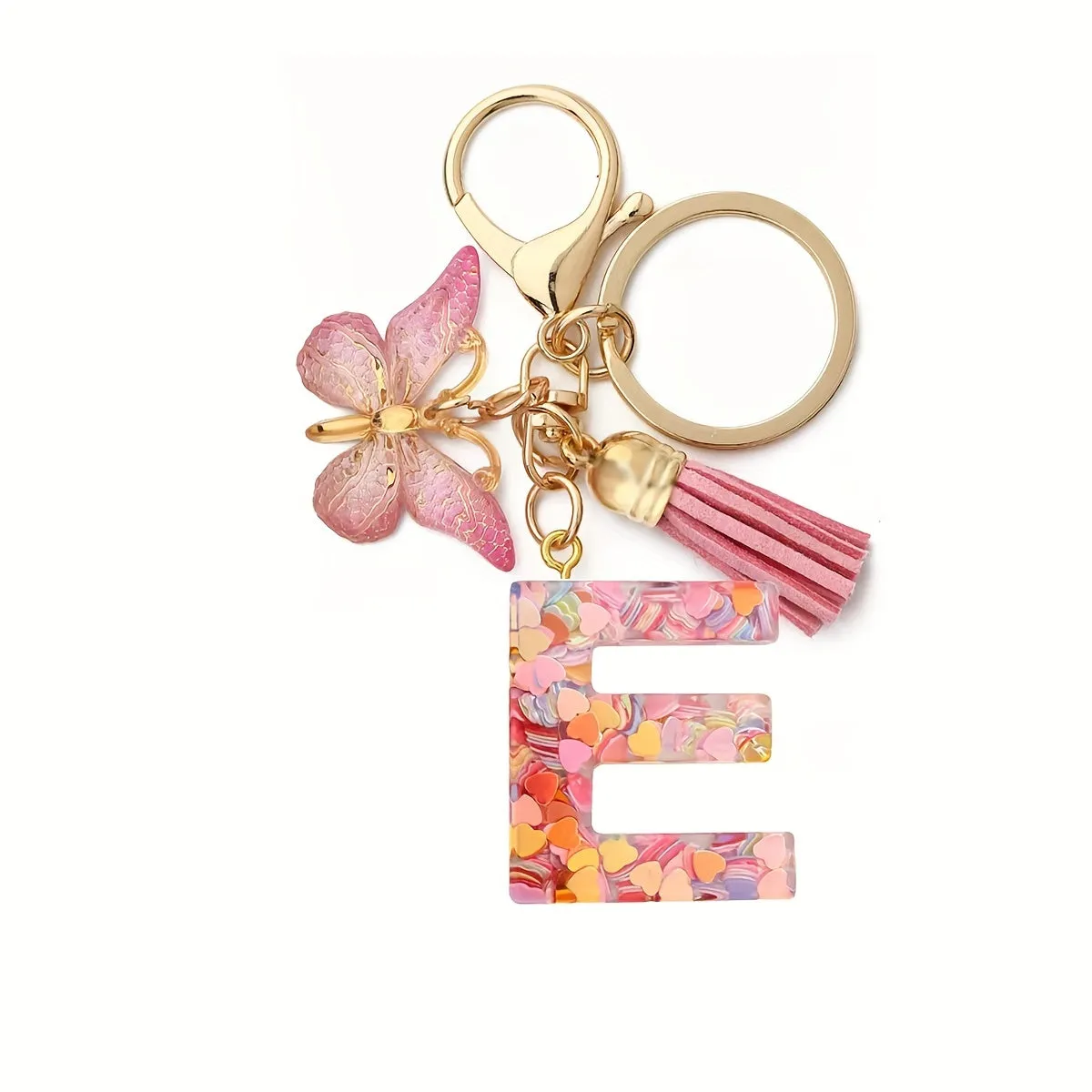 Resin Initial Letter Keychain for Purse and Backpack