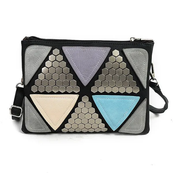 Sequined Patchwork Bag 2016 luxury bag Designer handbag women famous brand Rivet Envelope Bag ladies Messenger Bag  sac a main