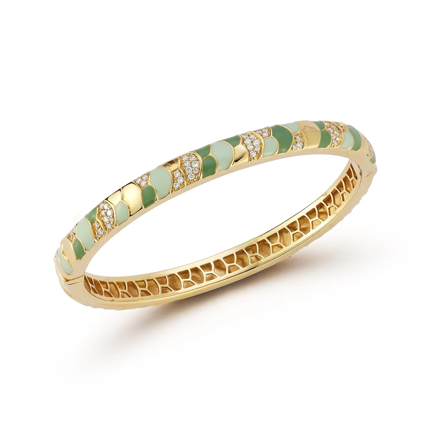 Slim Aegean Cuff - Enamel and Diamonds