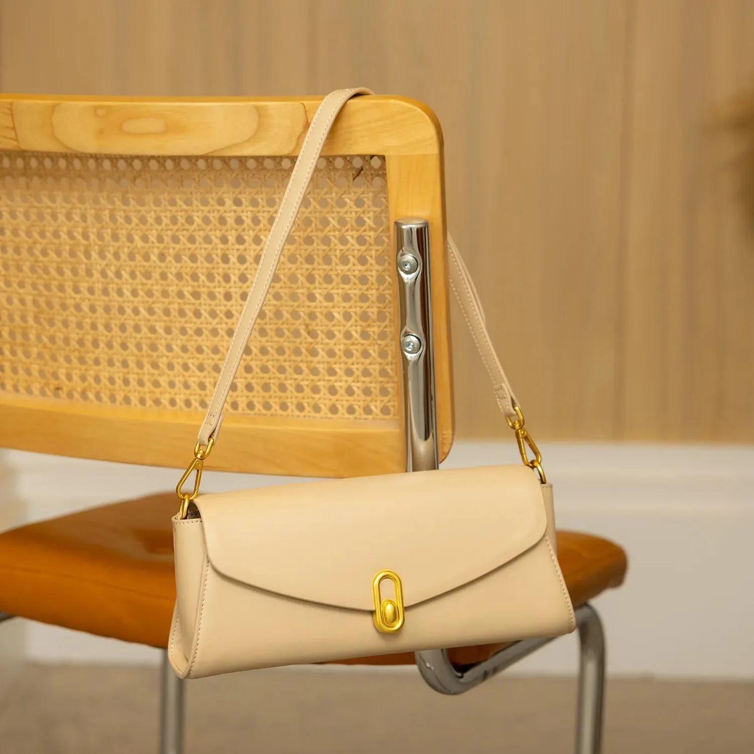Solid Color Simple Style Medium Shoulder Bag For Women Versatile Pu Leather Luxury Crossbody Bag Designer New Handbags