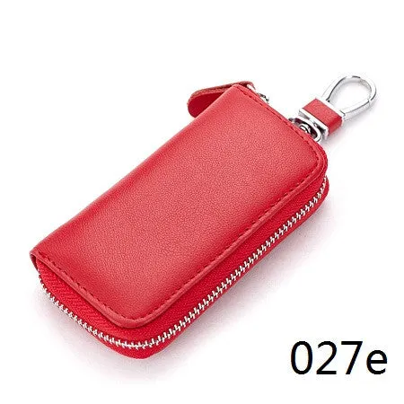 Split Leather Unisex Car Key Wallet Male Keys Organizer Women Housekeeper Holders Key Rings Fashion Keychain Cover Zipper Pouch