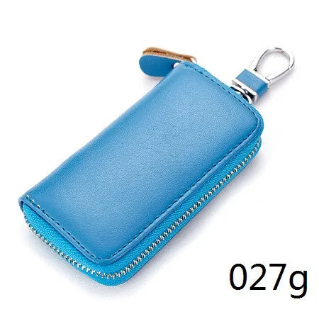 Split Leather Unisex Car Key Wallet Male Keys Organizer Women Housekeeper Holders Key Rings Fashion Keychain Cover Zipper Pouch