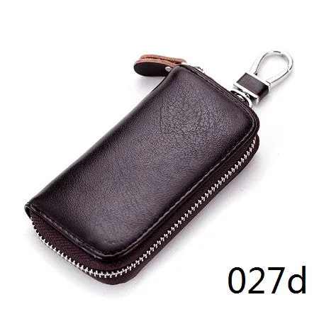 Split Leather Unisex Car Key Wallet Male Keys Organizer Women Housekeeper Holders Key Rings Fashion Keychain Cover Zipper Pouch