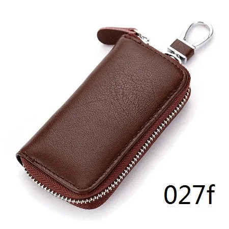 Split Leather Unisex Car Key Wallet Male Keys Organizer Women Housekeeper Holders Key Rings Fashion Keychain Cover Zipper Pouch