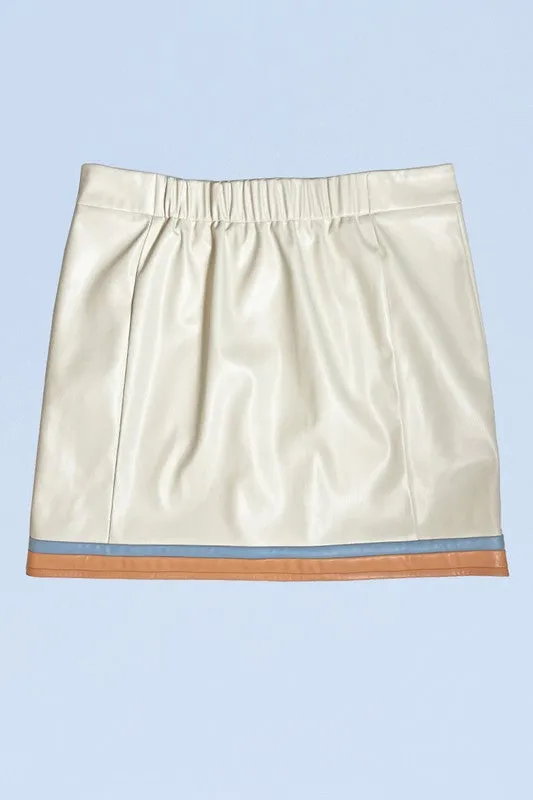 TEEK - Cream Retro Stripe Skirt