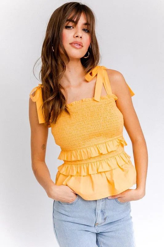 TEEK - Mango Sleeveless Smocked Top