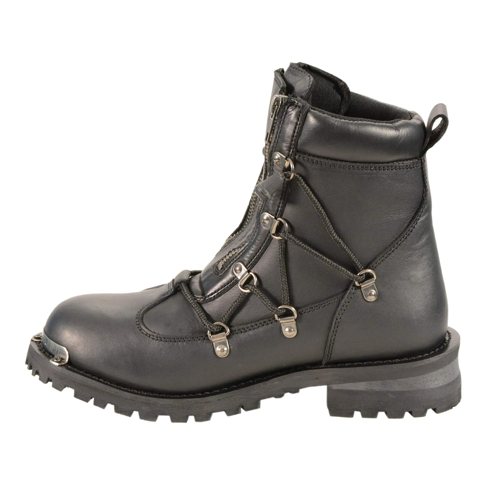 Women's Twin Zipper Front Entry Cap Toe Boot