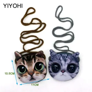 YIYOHI 3D Print Baby Girls Mini Messenger Bag Cute Plush Cartoon Boys Small Coin Purse Children Handbags Kids Shoulder Mini Bags