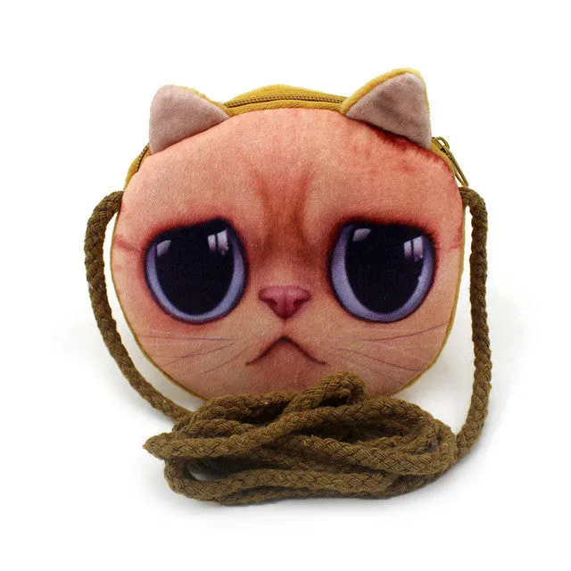 YIYOHI 3D Print Baby Girls Mini Messenger Bag Cute Plush Cartoon Boys Small Coin Purse Children Handbags Kids Shoulder Mini Bags