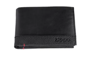 ZIPPO WALLET BLACK NAPPA 8CC ID COIN